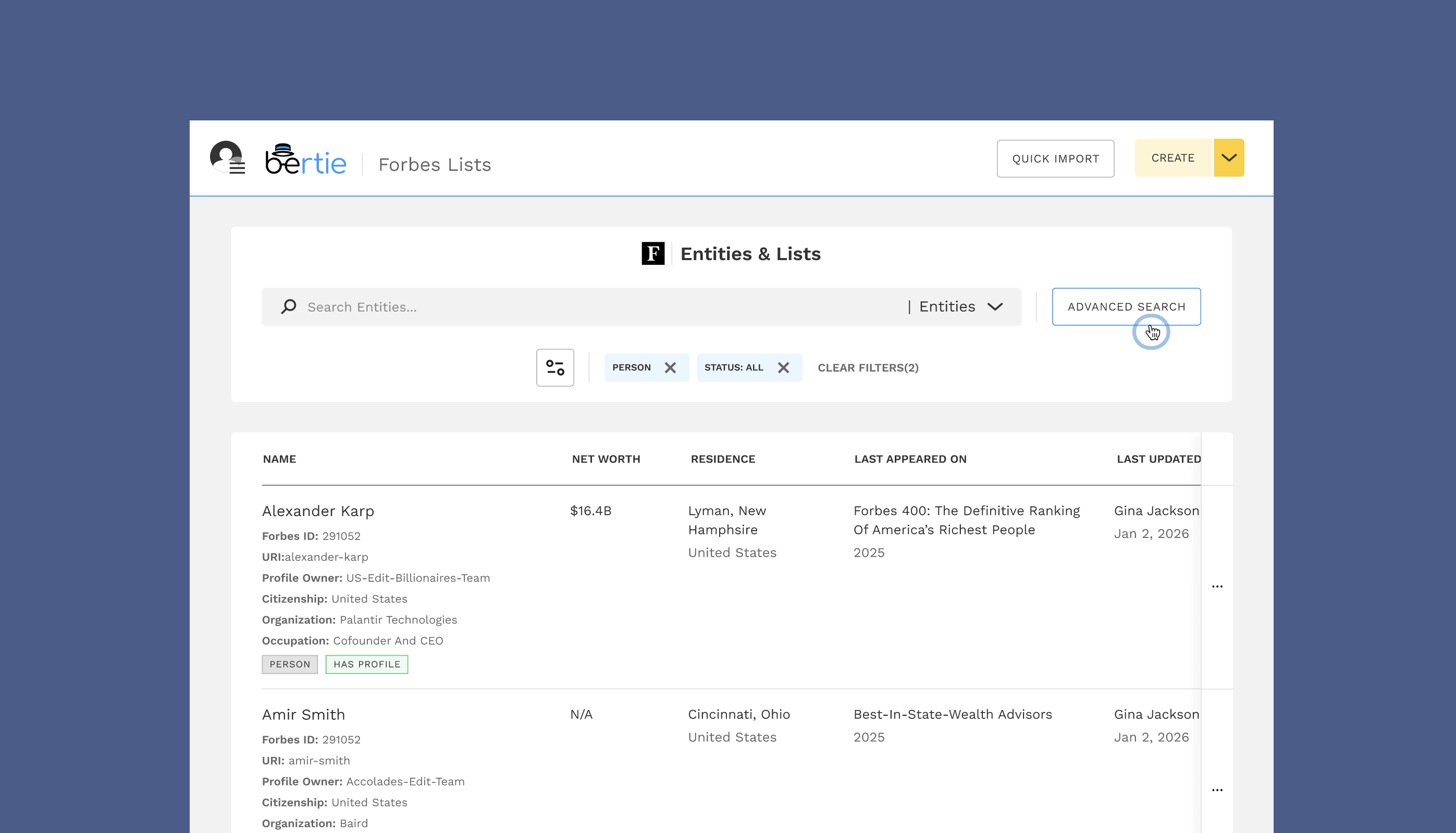 Before - Advanced Search